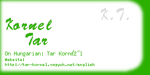 kornel tar business card